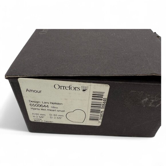 Orrefors Sweden Amour Small Crystal Heart By Lars Hellsten - Picture 8 of 8